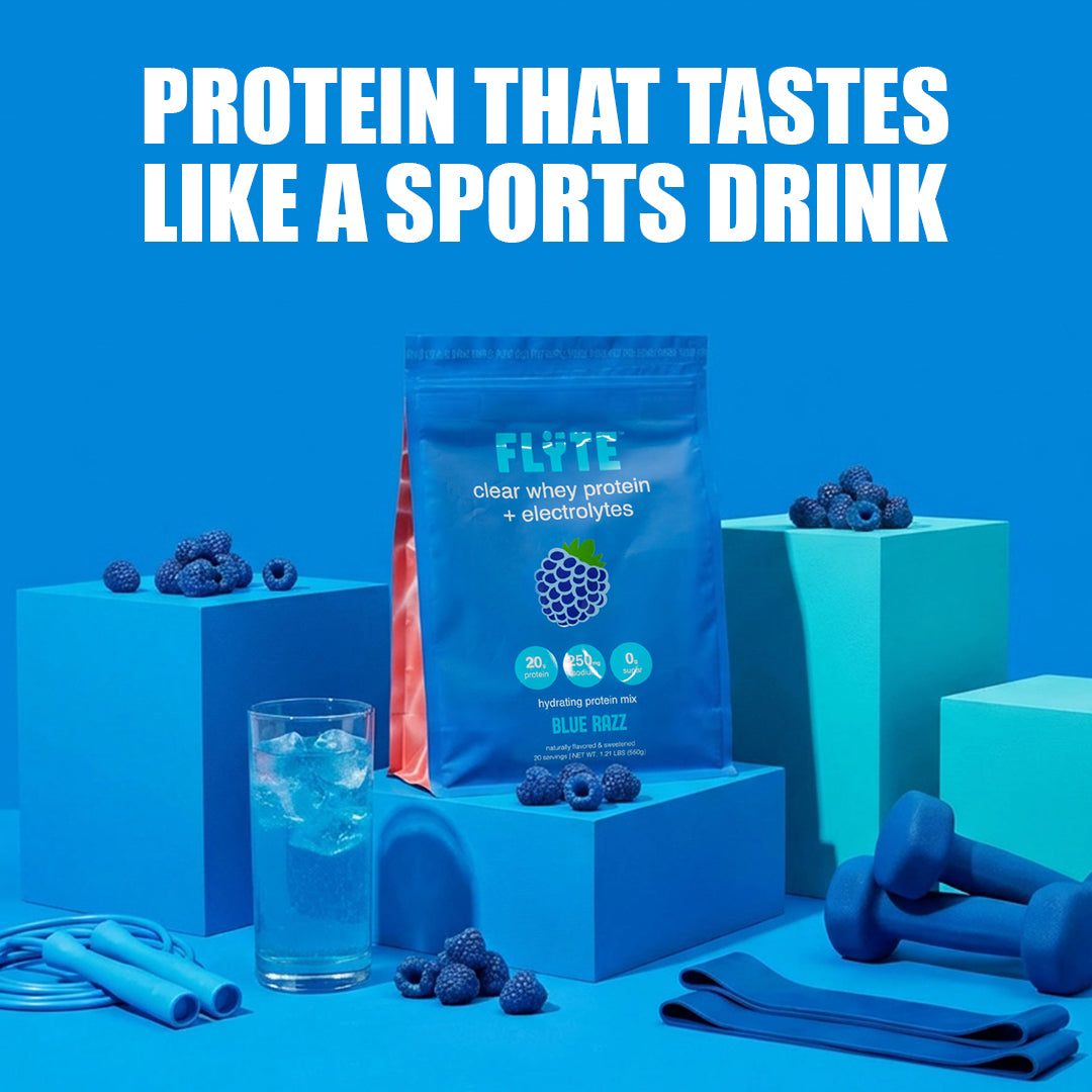 Blue Razz Clear Whey Protein Isolate Water - 20g Protein - FLYTE
