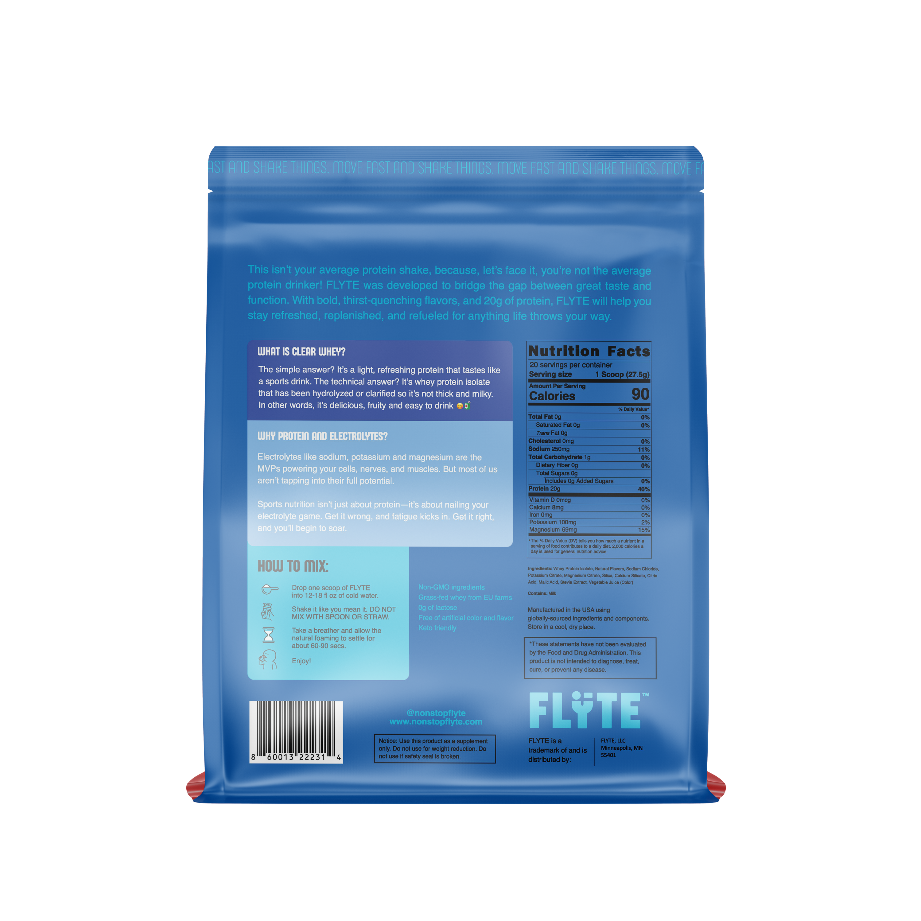 (Preorder) FLYTE Protein Hydration Mix - Blue Razz